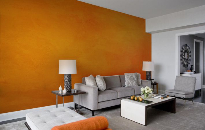 Narancssárga szín a belső térben