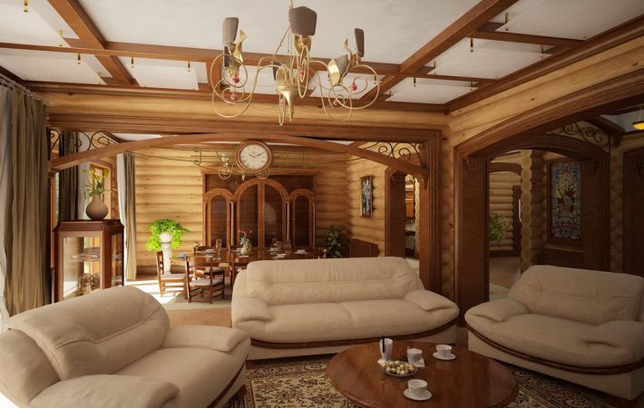 Belsőépítészet fából készült bútorokkal