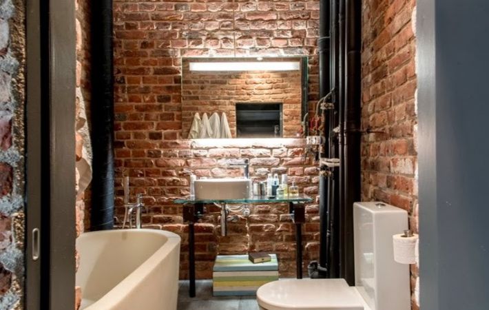 Loft stílusú fürdőszoba