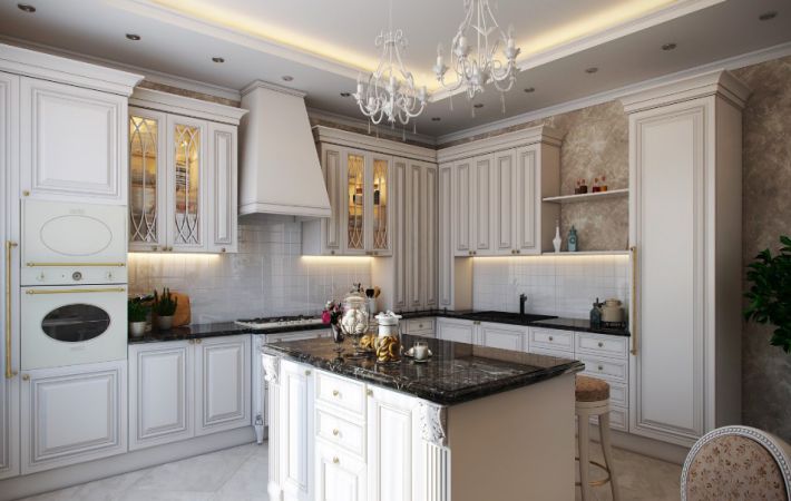 Angol stílusú konyhabelső