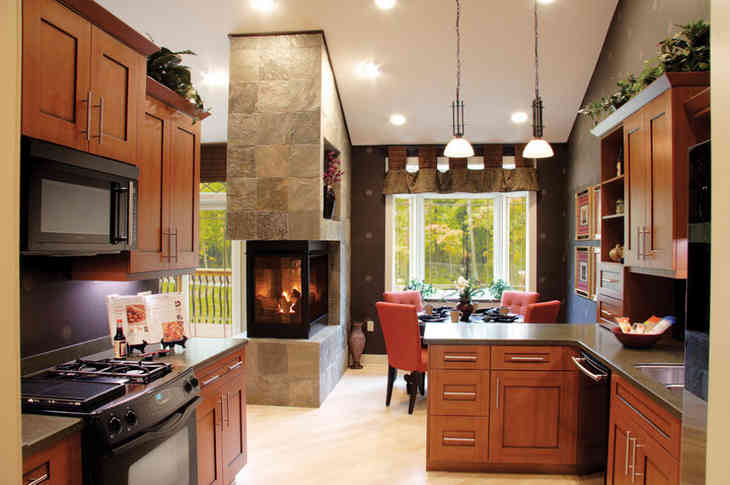 A konyhában beépített kandalló