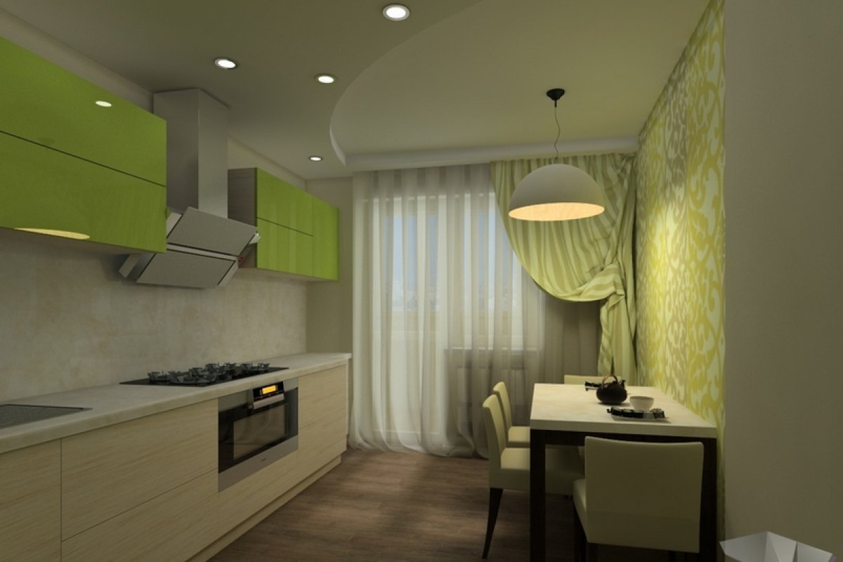 Harmonikus olajbogyó színű konyhabelső