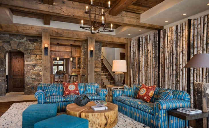 A fa, mint fő anyag a ház belsejében