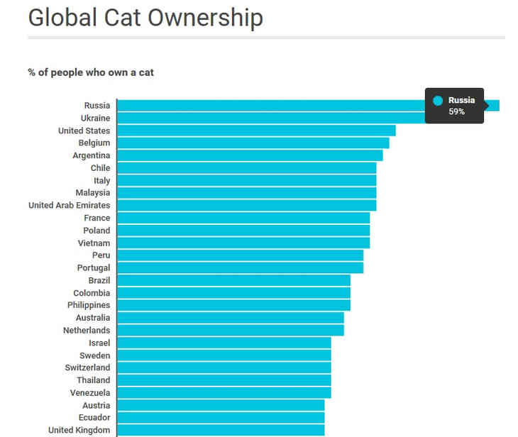 Oroszország az első helyen áll a világon a macskatulajdonosok számát tekintve