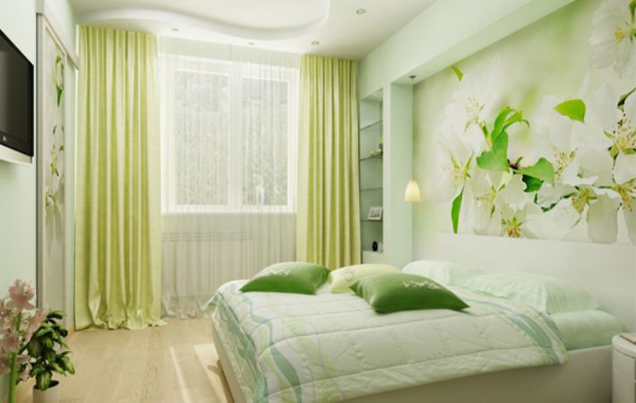 Zöld hálószoba kialakítása