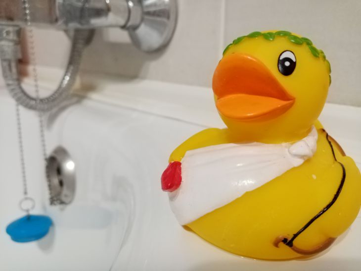 Ducky a fürdőben