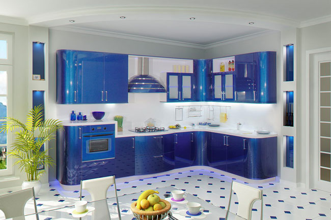 Kék szín a konyhában