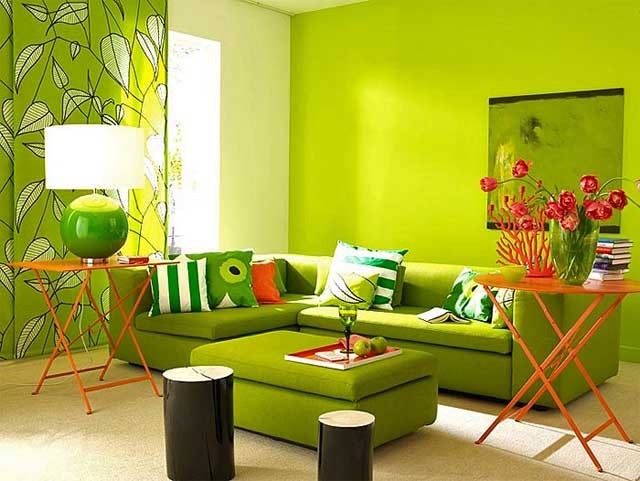 Zöld szín a belsőépítészetben