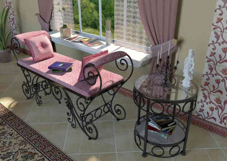 Bútor fém kerettel