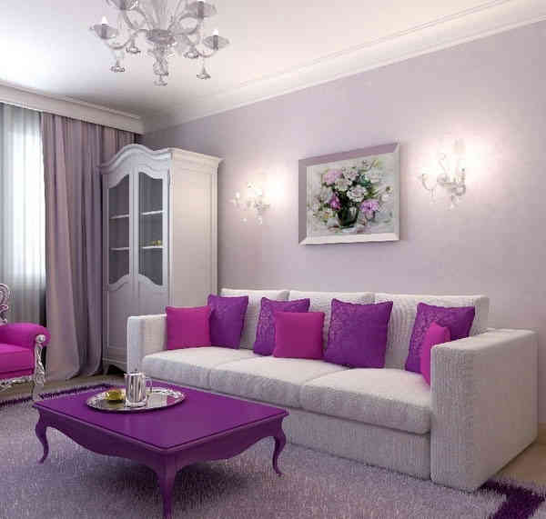 A lila minden árnyalata a belsőépítészetben