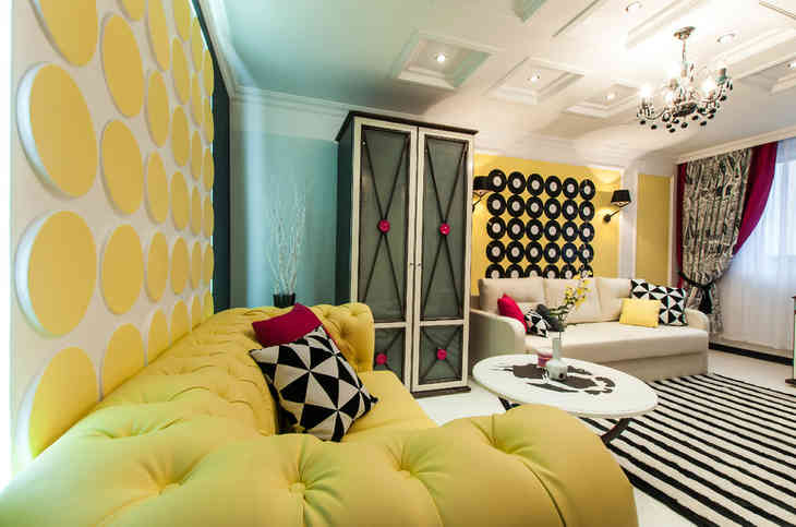 Sárga szín a dizájnban és a dekorációban