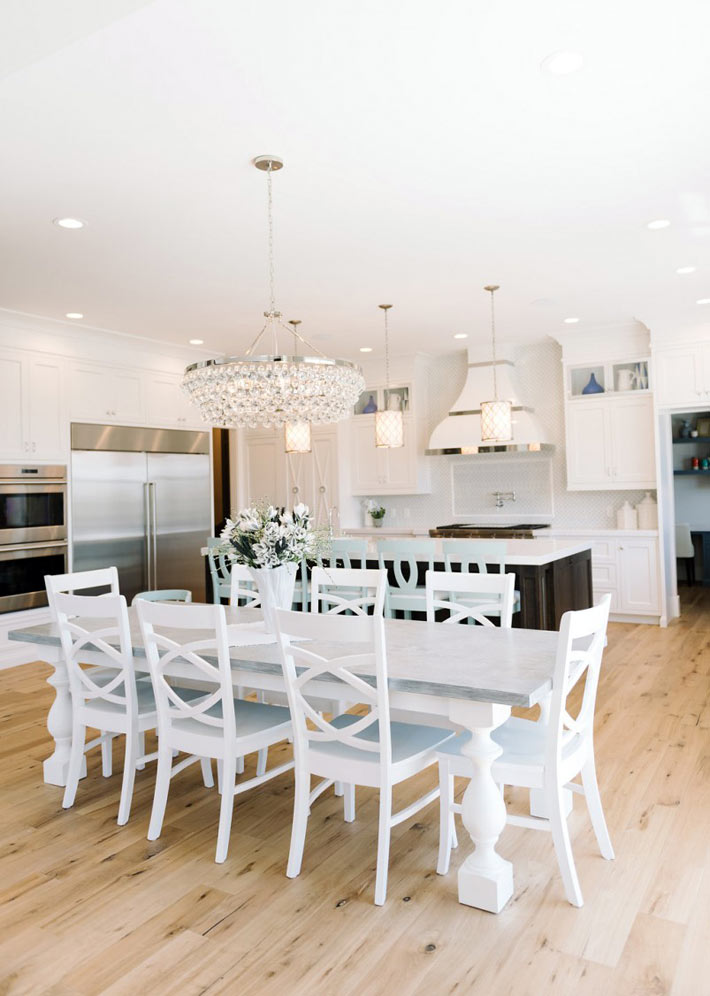 Skandináv stílusú étkező belső kialakítása