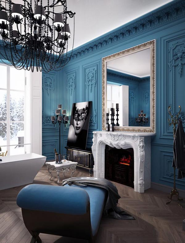 Gyönyörű fürdőszoba kialakítás barokk stílusban