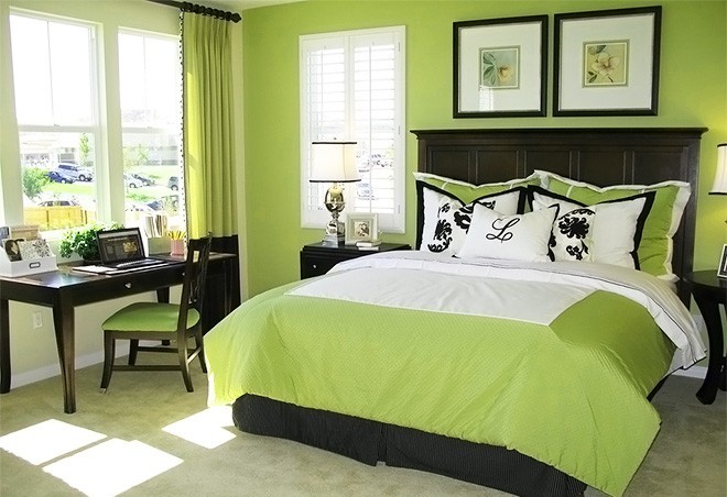 Zöld szín a hálószobában (FOTÓ)