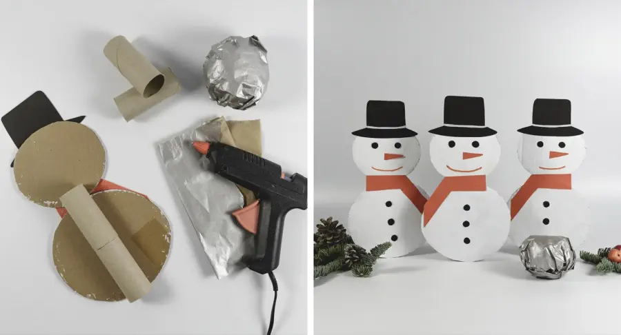 menő DIY papír hóember