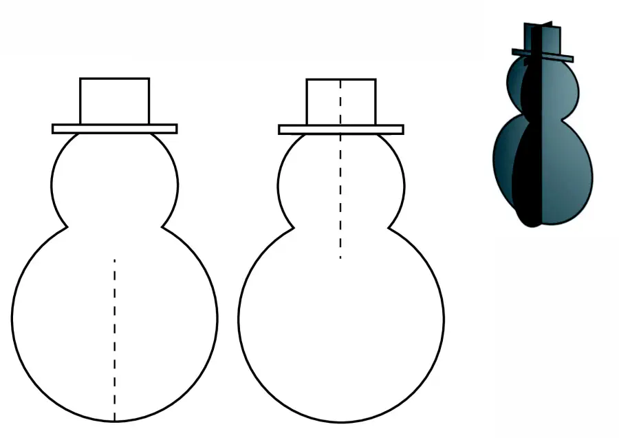 DIY papír hóember: sablonok