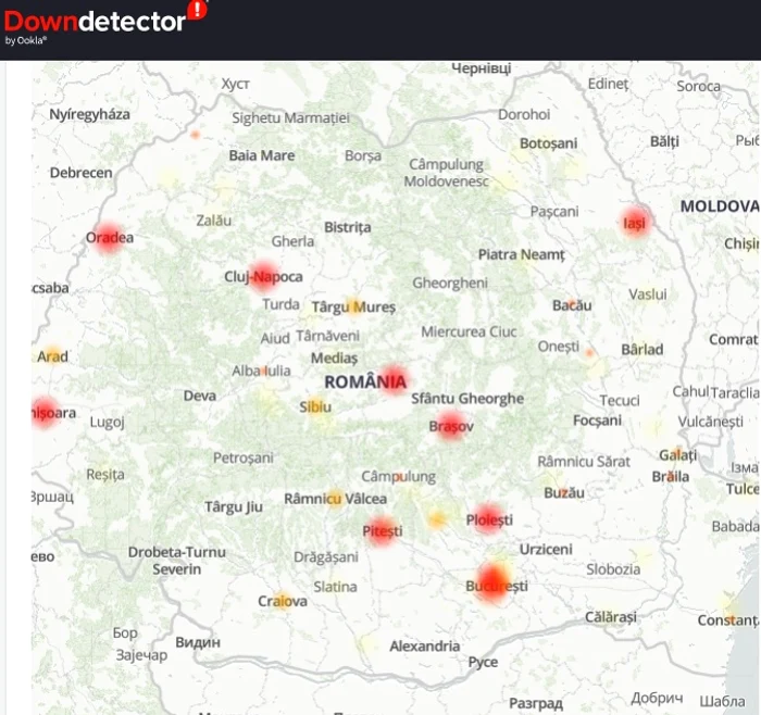 A Downdetector portálon kiderül, hogy a Whatsapp Romániában sem működik. Fotó: webes rögzítés