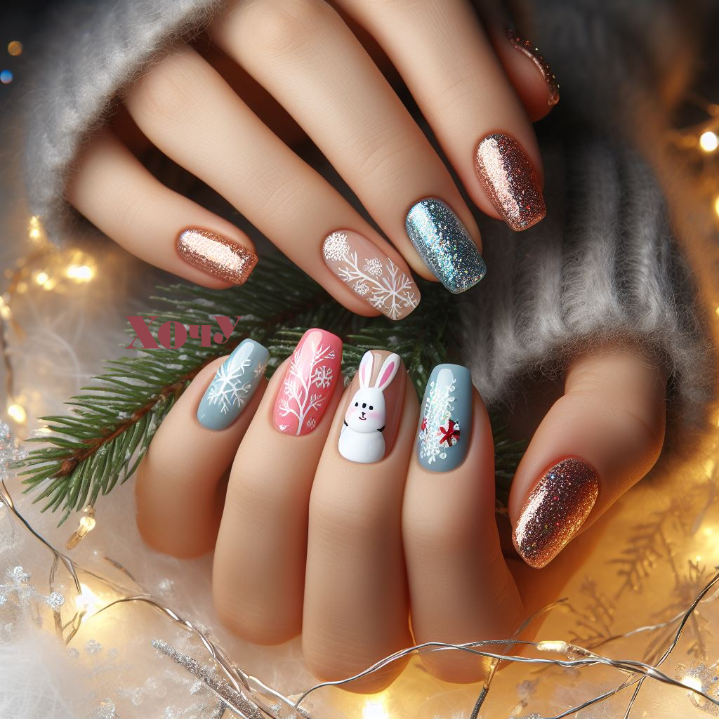 A legmenőbb újévi manikűr opciók rövid körmökhöz: TOP-20 ötlet minden ízléshez (FOTÓ) - 3. fotó