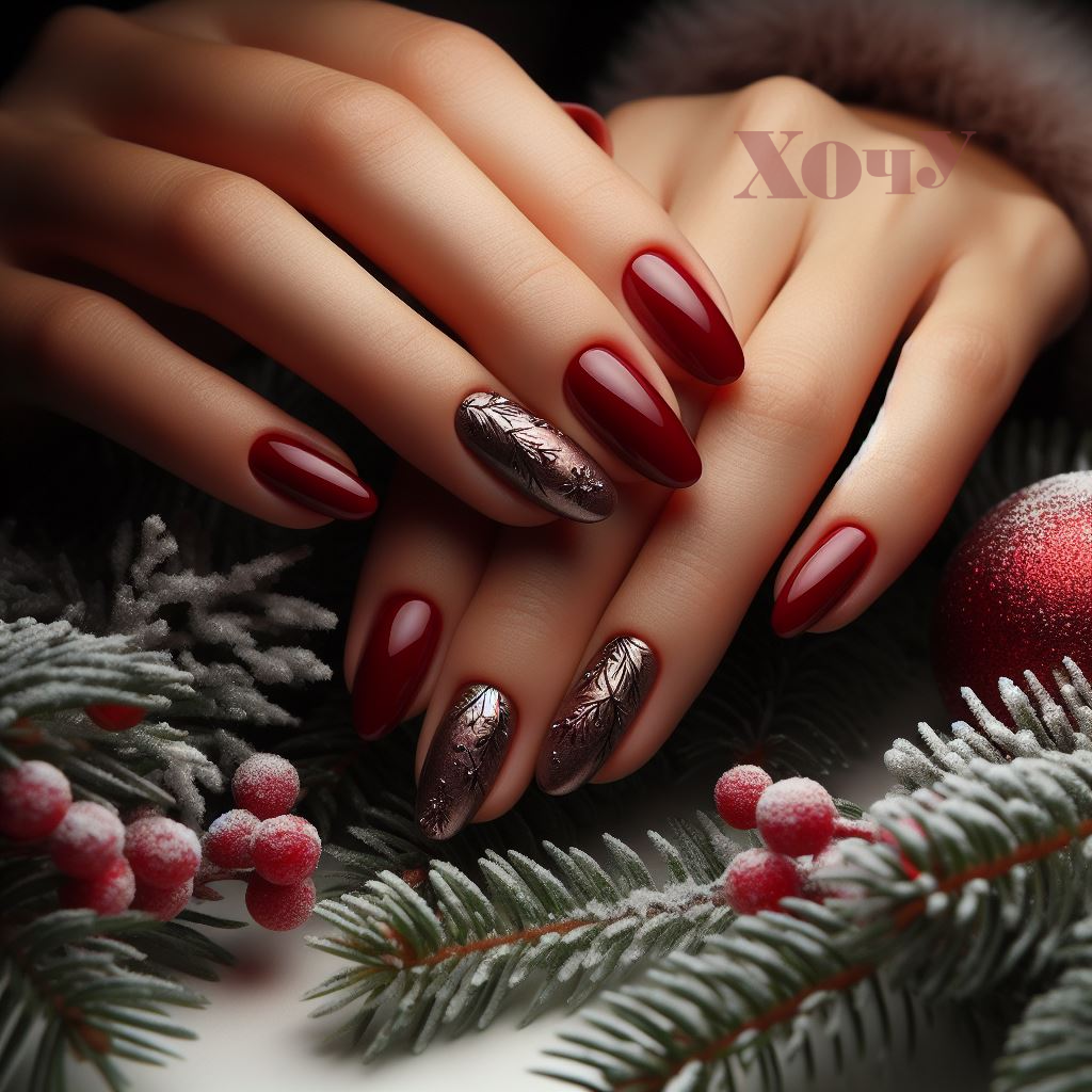 A legmenőbb újévi manikűr opciók rövid körmökhöz: TOP-20 ötlet minden ízléshez (FOTÓ) - 19. fotó