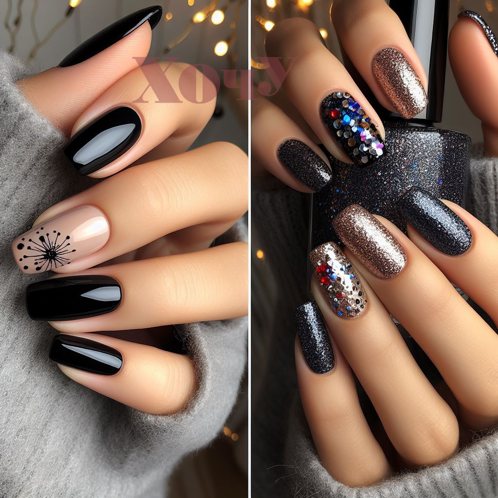 A legmenőbb újévi manikűr opciók rövid körmökhöz: TOP-20 ötlet minden ízléshez (FOTÓ) - 9. fotó