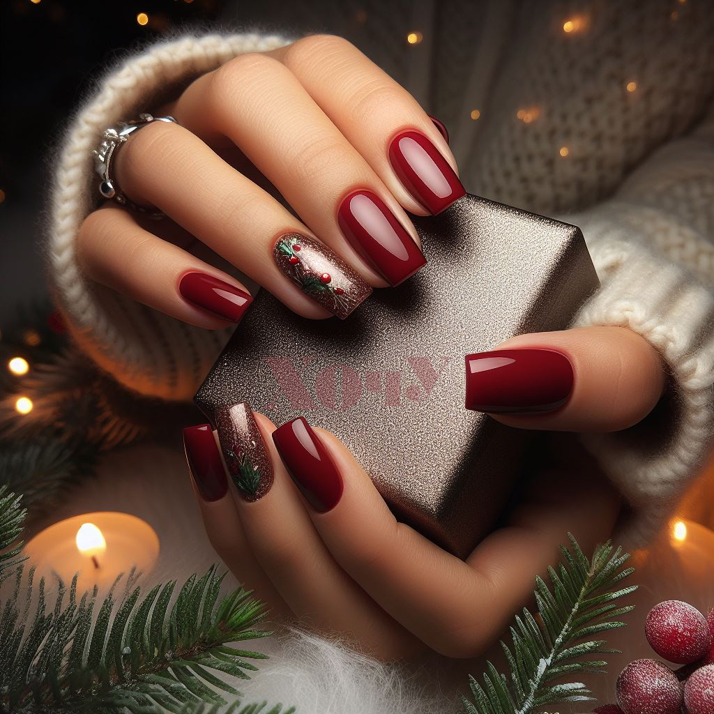 A legmenőbb újévi manikűr opciók rövid körmökhöz: TOP-20 ötlet minden ízléshez (FOTÓ) - 18. fotó