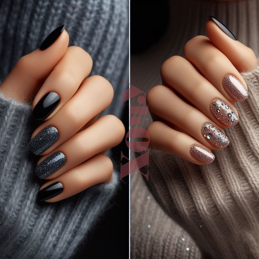 A legmenőbb újévi manikűr opciók rövid körmökhöz: TOP-20 ötlet minden ízléshez (FOTÓ) - 12. fotó