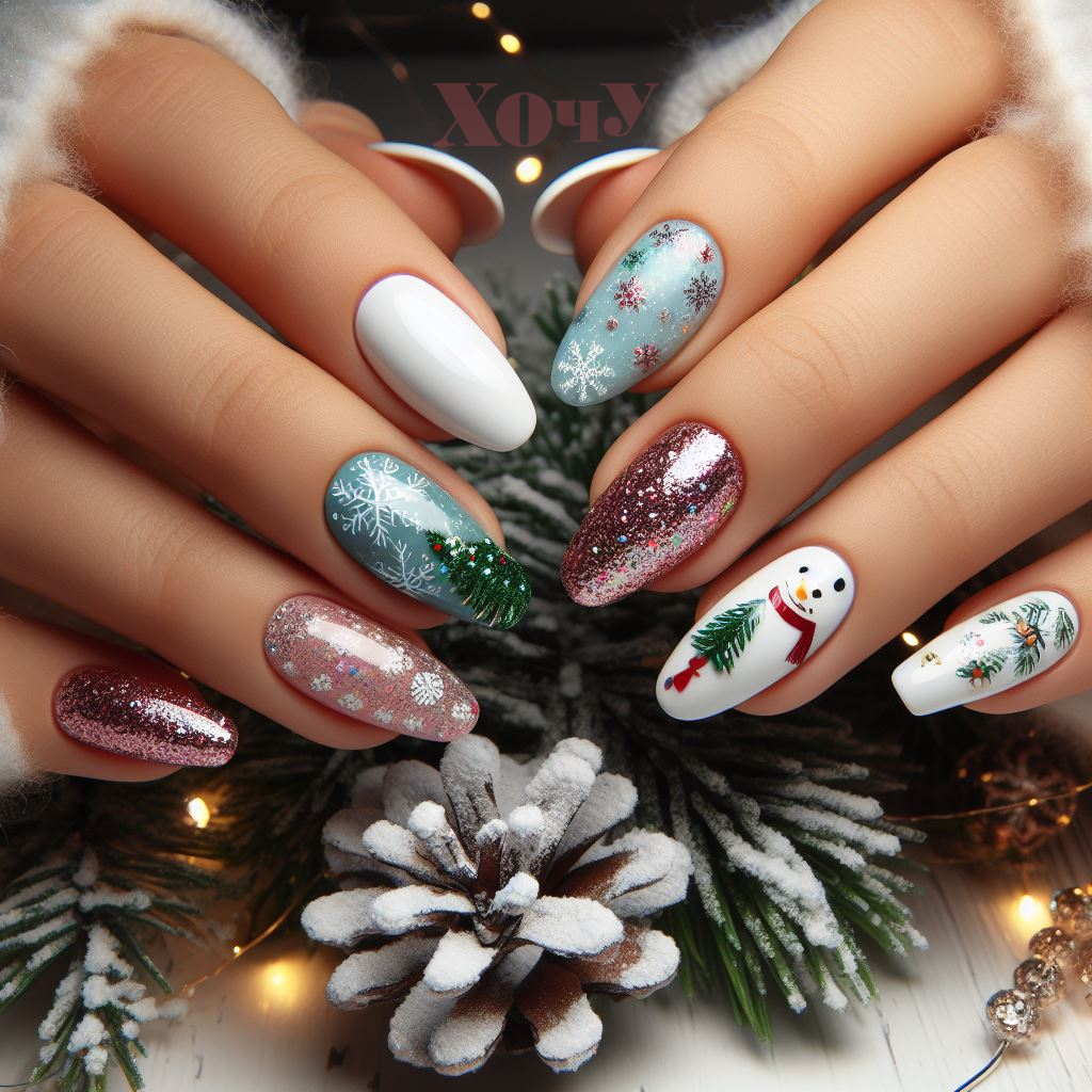 A legmenőbb újévi manikűr opciók rövid körmökhöz: TOP-20 ötlet minden ízléshez (FOTÓ) - 7. fotó