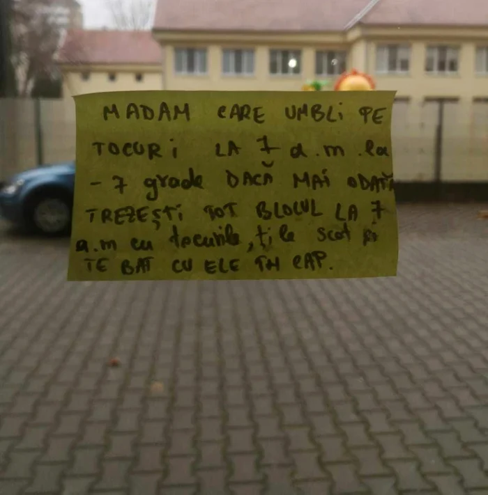 A b&eacute;rlő &aacute;ltal &iacute;rt &uuml;zenet / fot&oacute;: Claudia Untaru