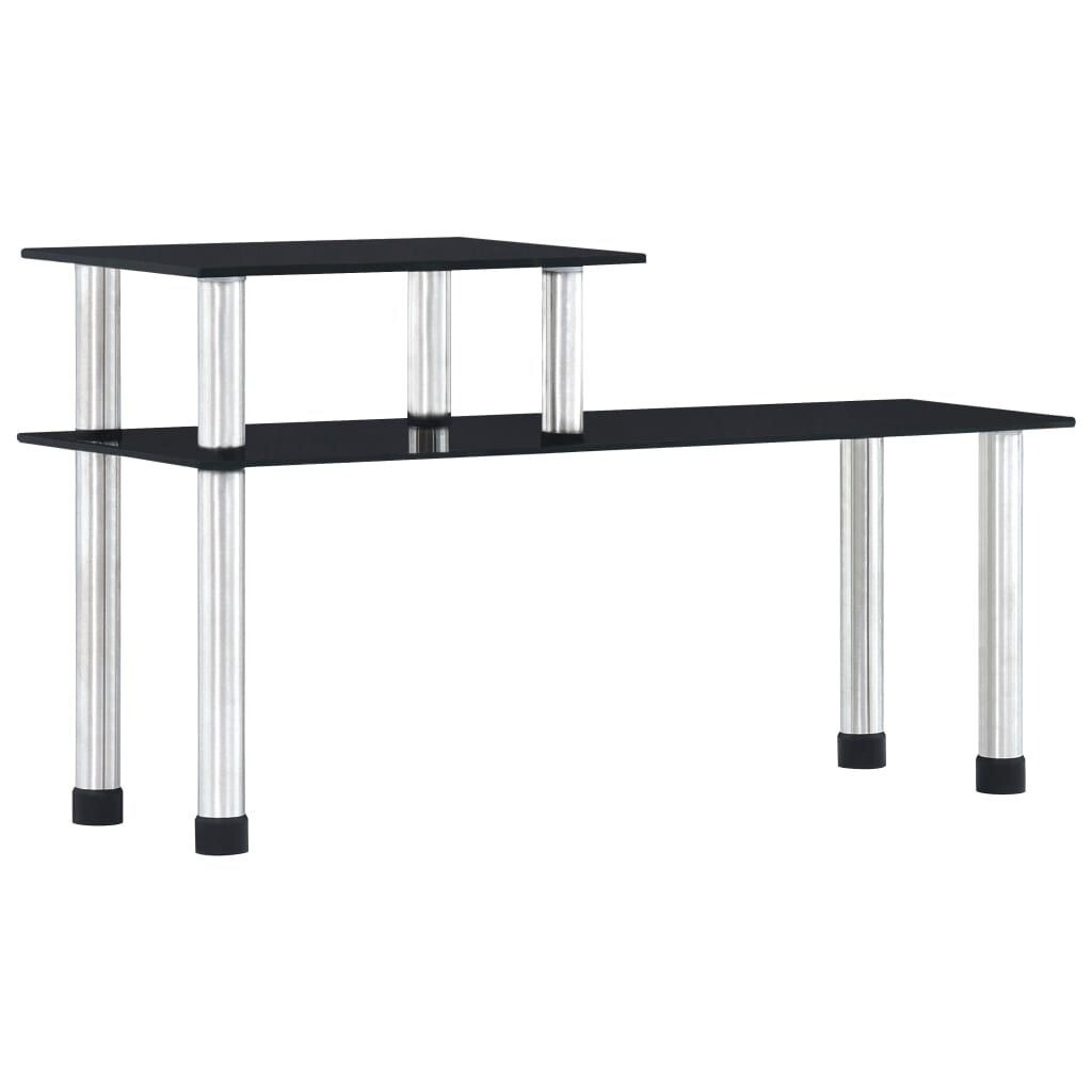 Fekete edzett üveg konyhai polc 45x16x26 cm Vidaxl 