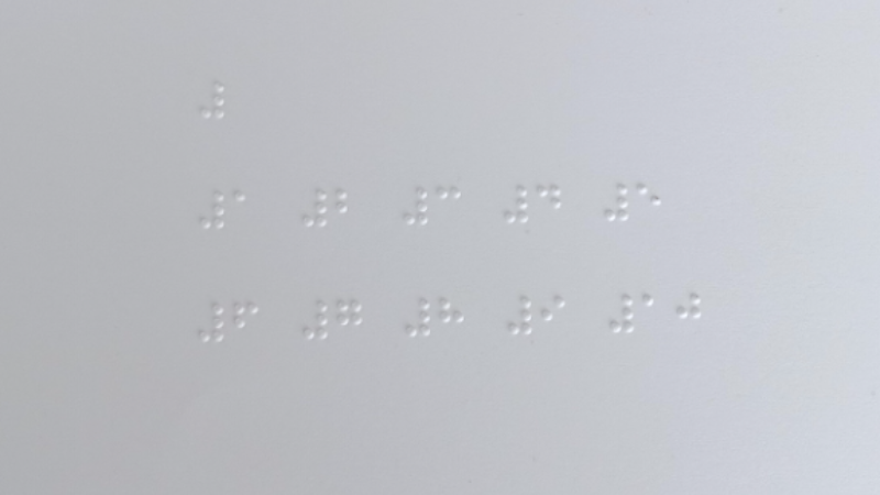 Számjelek és 1-től 10-ig terjedő számok illusztrációja Braille-karakterekkel (DocPribadi/TotokSuryanto)