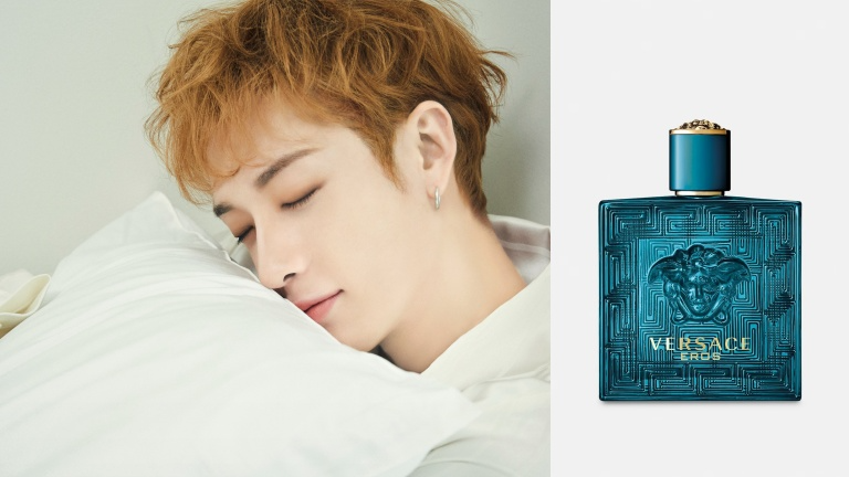A Bang Chan Stray Kids egyik kedvenc parfümje a Versace Eros (Twitter/@Stray Kids Official/Versace)