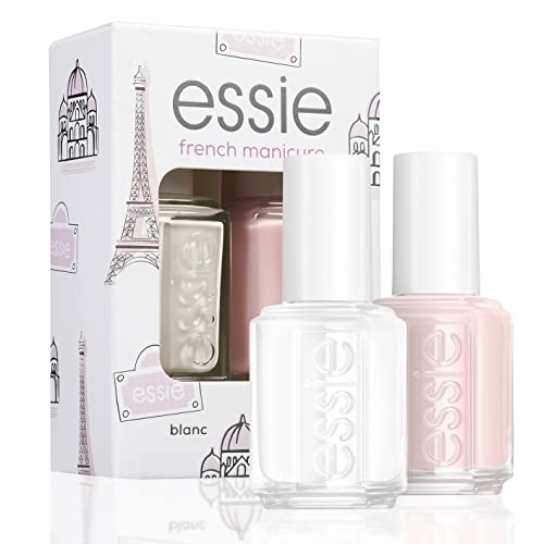 Essie, francia manikűr francia manikűrkészlet, normál méretű Polish Duo, 01 Blanc és 13 Mademoiselle árnyalatok