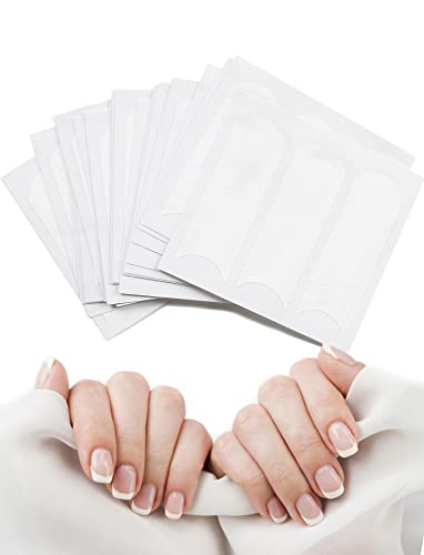 960 darabos öntapadó francia manikűr matricák, francia körömmatricák eszközök barkácsmanikűrhöz, félhold alakú francia manikűr matrica, 20 lap