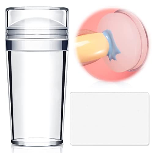 Luvadeyo 1 db körömbélyegző 1 db körömkaparóval, francia hegyű francia szilikon bélyegzőkkel, körömbélyegző készlettel, szilikon fejjel 100-nál is többször használható