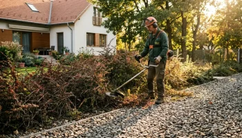 Kertész japán borbolyát irt és kavicsszegélyt alakít ki a kullancsok ellen.